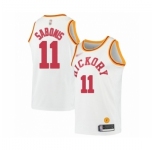 Men's Indiana Pacers #11 Domantas Sabonis Authentic White Hardwood Classics Basketball Jersey