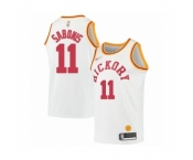 Men's Indiana Pacers #11 Domantas Sabonis Authentic White Hardwood Classics Basketball Jersey