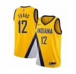 Men's Indiana Pacers #12 Tyreke Evans Authentic Gold Finished Basketball Jersey - Statement Edition