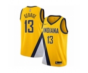 Men's Indiana Pacers #13 Paul George Authentic Gold Finished Basketball Jersey - Statement Edition