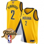 Men's Indiana Pacers #2 Andrew Nembhard Yellow 2025 Finals Statement Edition Stitched Basketball Jersey