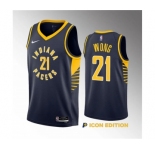 Men's Indiana Pacers #21 Isaiah Wong Navy 2023 Draft Icon Edition Stitched Basketball Jersey