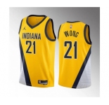 Men's Indiana Pacers #21 Isaiah Wong Yellow 2023 Draft Statement Edition Stitched Basketball Jersey