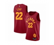 Men's Indiana Pacers #22 T. J. Leaf Authentic Red Hardwood Classics Basketball Jersey
