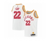 Men's Indiana Pacers #22 T. J. Leaf Authentic White Hardwood Classics Basketball Jersey