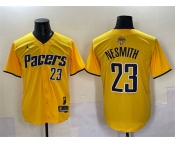 Men's Indiana Pacers #23 Aaron Nesmith Yellow 2025 Finals Vapor Stitched Baseball Jersey