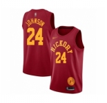 Men's Indiana Pacers #24 Alize Johnson Authentic Red Hardwood Classics Basketball Jersey
