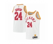 Men's Indiana Pacers #24 Alize Johnson Authentic White Hardwood Classics Basketball Jersey