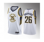 Men's Indiana Pacers #26 Ben Sheppard White 2023 Draft Association Edition Stitched Basketball Jersey