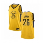 Men's Indiana Pacers #26 Jeremy Lamb Authentic Gold Basketball Jersey Statement Edition