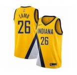 Men's Indiana Pacers #26 Jeremy Lamb Authentic Gold Finished Basketball Jersey - Statement Edition