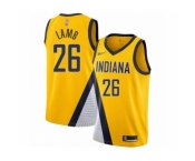 Men's Indiana Pacers #26 Jeremy Lamb Authentic Gold Finished Basketball Jersey - Statement Edition