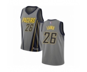 Men's Indiana Pacers #26 Jeremy Lamb Authentic Gray Basketball Jersey - City Edition