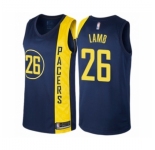 Men's Indiana Pacers #26 Jeremy Lamb Authentic Navy Blue Basketball Jersey - City Edition