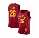 Men's Indiana Pacers #26 Jeremy Lamb Authentic Red Hardwood Classics Basketball Jersey