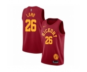 Men's Indiana Pacers #26 Jeremy Lamb Authentic Red Hardwood Classics Basketball Jersey