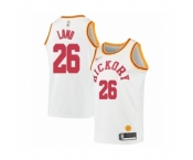Men's Indiana Pacers #26 Jeremy Lamb Authentic White Hardwood Classics Basketball Jersey