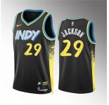 Men's Indiana Pacers #29 Quenton Jackson Black 2023-24 City Edition Stitched Basketball Jersey