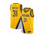 Men's Indiana Pacers #31 Reggie Miller Authentic Gold Finished Basketball Jersey - Statement Edition
