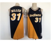 Men's Indiana Pacers #31 Reggie Miller Navy Yellow Throwback Stitched Basketball Jersey