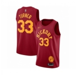 Men's Indiana Pacers #33 Myles Turner Authentic Red Hardwood Classics Basketball Jersey