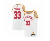 Men's Indiana Pacers #33 Myles Turner Authentic White Hardwood Classics Basketball Jersey