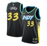 Men's Indiana Pacers #33 Myles Turner Black 2023-24 City Edition Stitched Basketball Jersey