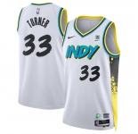 Men's Indiana Pacers #33 Myles Turner White 2024-25 City Edition Stitched Basketball Jersey