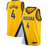 Men's Indiana Pacers #4 Victor Oladipo Jordan Brand Gold 2020-21 Swingman Jersey