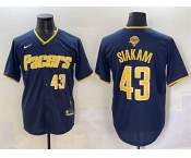 Men's Indiana Pacers #43 Pascal Siakam Navy 2025 Finals Vapor Stitched Baseball Jersey