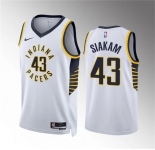 Men's Indiana Pacers #43 Pascal Siakam White Association Edition Stitched Basketball Jersey