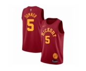 Men's Indiana Pacers #5 Edmond Sumner Authentic Red Hardwood Classics Basketball Jersey