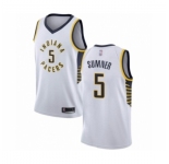 Men's Indiana Pacers #5 Edmond Sumner Authentic White Basketball Jersey - Association Edition