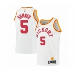 Men's Indiana Pacers #5 Edmond Sumner Authentic White Hardwood Classics Basketball Jersey