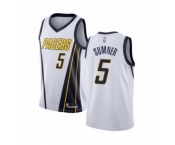 Men's Indiana Pacers #5 Edmond Sumner White Swingman Jersey - Earned Edition