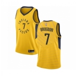 Men's Indiana Pacers #7 Malcolm Brogdon Authentic Gold Basketball Jersey Statement Edition