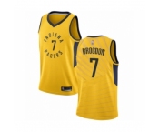 Men's Indiana Pacers #7 Malcolm Brogdon Authentic Gold Basketball Jersey Statement Edition