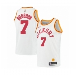 Men's Indiana Pacers #7 Malcolm Brogdon Authentic White Hardwood Classics Basketball Jersey