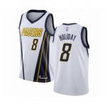 Men's Indiana Pacers #8 Justin Holiday White Swingman Jersey - Earned Edition