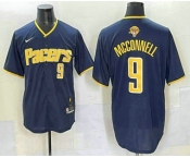 Men's Indiana Pacers #9 TJ McConnell Navy 2025 Finals Vapor Stitched Baseball Jersey