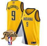 Men's Indiana Pacers #9 T.J. McConnell Yellow 2025 Finals Statement Edition Stitched Basketball Jersey