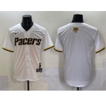 Men's Indiana Pacers Blank White 2025 Finals Vapor Stitched Baseball Jersey
