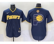 Men's Indiana Pacers Team Big Logo Navy 2025 Finals Vapor Stitched Baseball Jersey