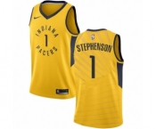 Men's Nike Indiana Pacers #1 Lance Stephenson Swingman Gold NBA Jersey Statement Edition