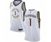 Men's Nike Indiana Pacers #1 Lance Stephenson Swingman White NBA Jersey - Association Edition