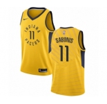 Men's Nike Indiana Pacers #11 Domantas Sabonis Swingman Gold NBA Jersey Statement Edition