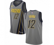 Men's Nike Indiana Pacers #12 Tyreke Evans Authentic Gray NBA Jersey - City Edition