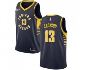 Men's Nike Indiana Pacers #13 Mark Jackson Swingman Navy Blue Road NBA Jersey - Icon Edition