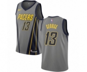Men's Nike Indiana Pacers #13 Paul George Authentic Gray NBA Jersey - City Edition