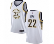 Men's Nike Indiana Pacers #22 T. J. Leaf Swingman White NBA Jersey - Association Edition